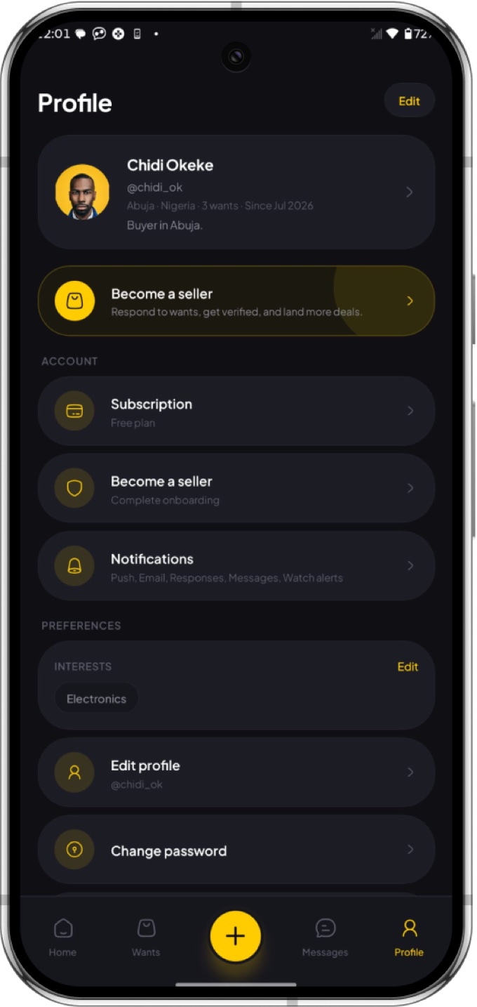 WhoGet app on a phone
